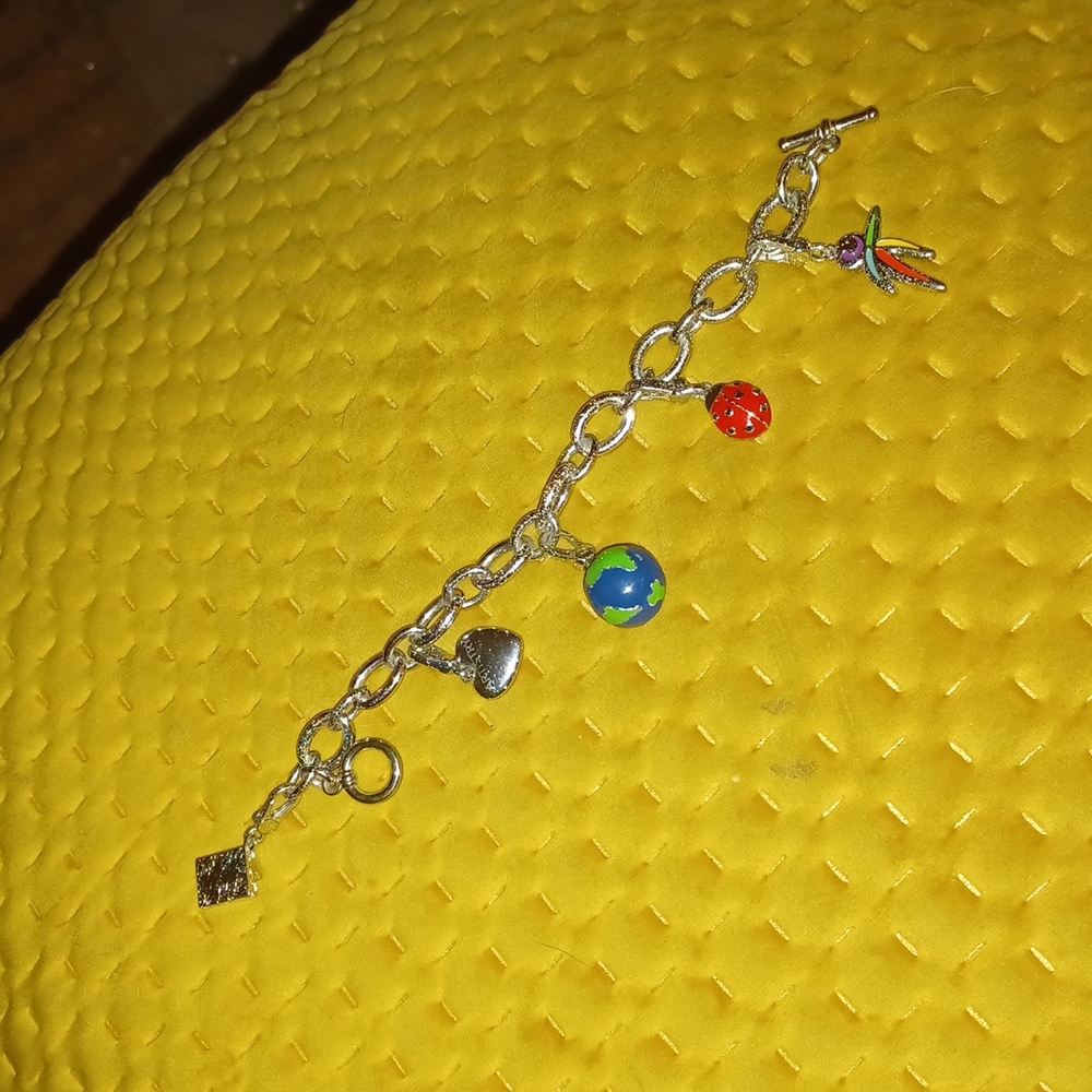 Silver removable charms bracelet